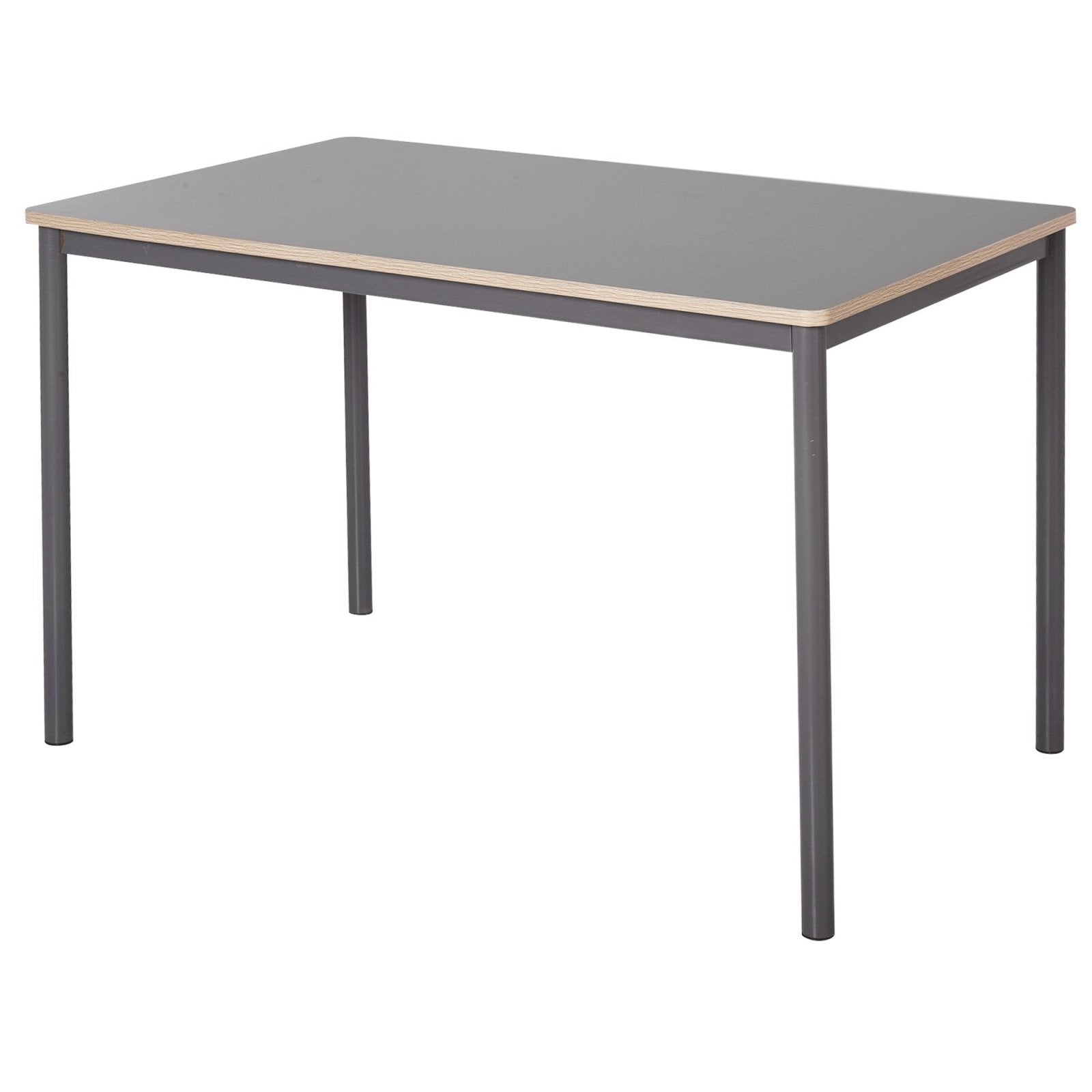 120cm Minimalistic Dining Table w/ Steel Frame Foot Pads Simple Rectangle Style Home Dining Working Display Grey - Bedzy UK modern and affordable home furniture England