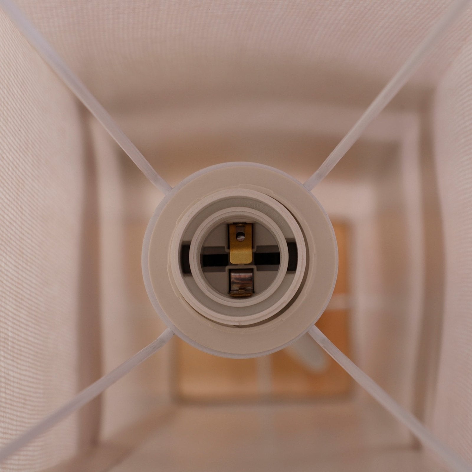 120cm Tall Linen Floor Lamp w/ Wood Base Steel Frame 2 Bulbs Home Lighting Soft Atmospheric Stylish Modern Bedroom Land Cream - Bedzy UK modern and affordable home furniture England