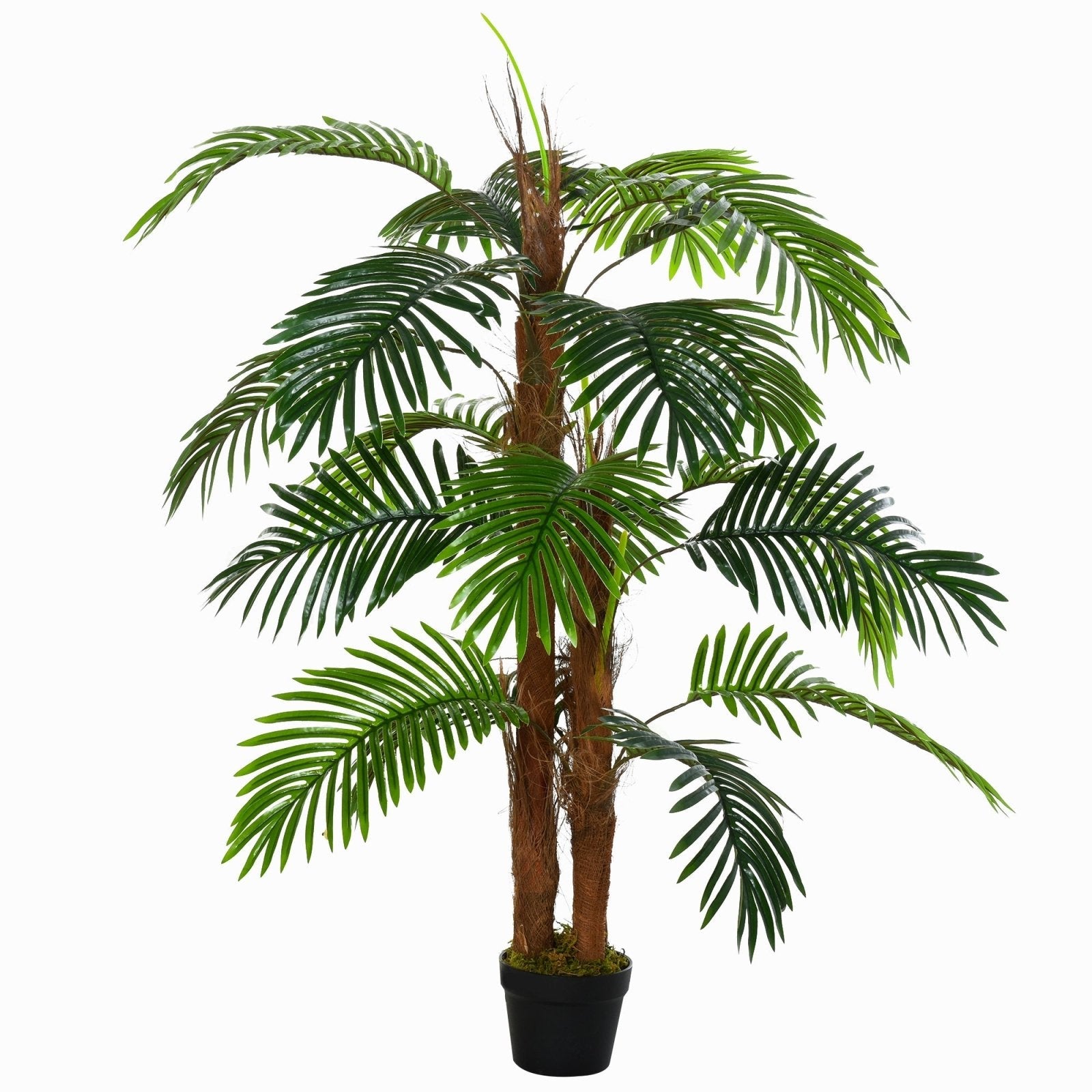 120cm/4FT Artificial Palm Tree Decorative Plant w/ 19 Leaves Nursery Pot Fake Plastic Indoor Outdoor Greenery Home Office Décor - Bedzy UK modern and affordable home furniture England