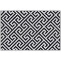 121 x 182 cm Outdoor Patio Reversible Camping Rug Portable Mat for Garden Deck Picnic - Black & White