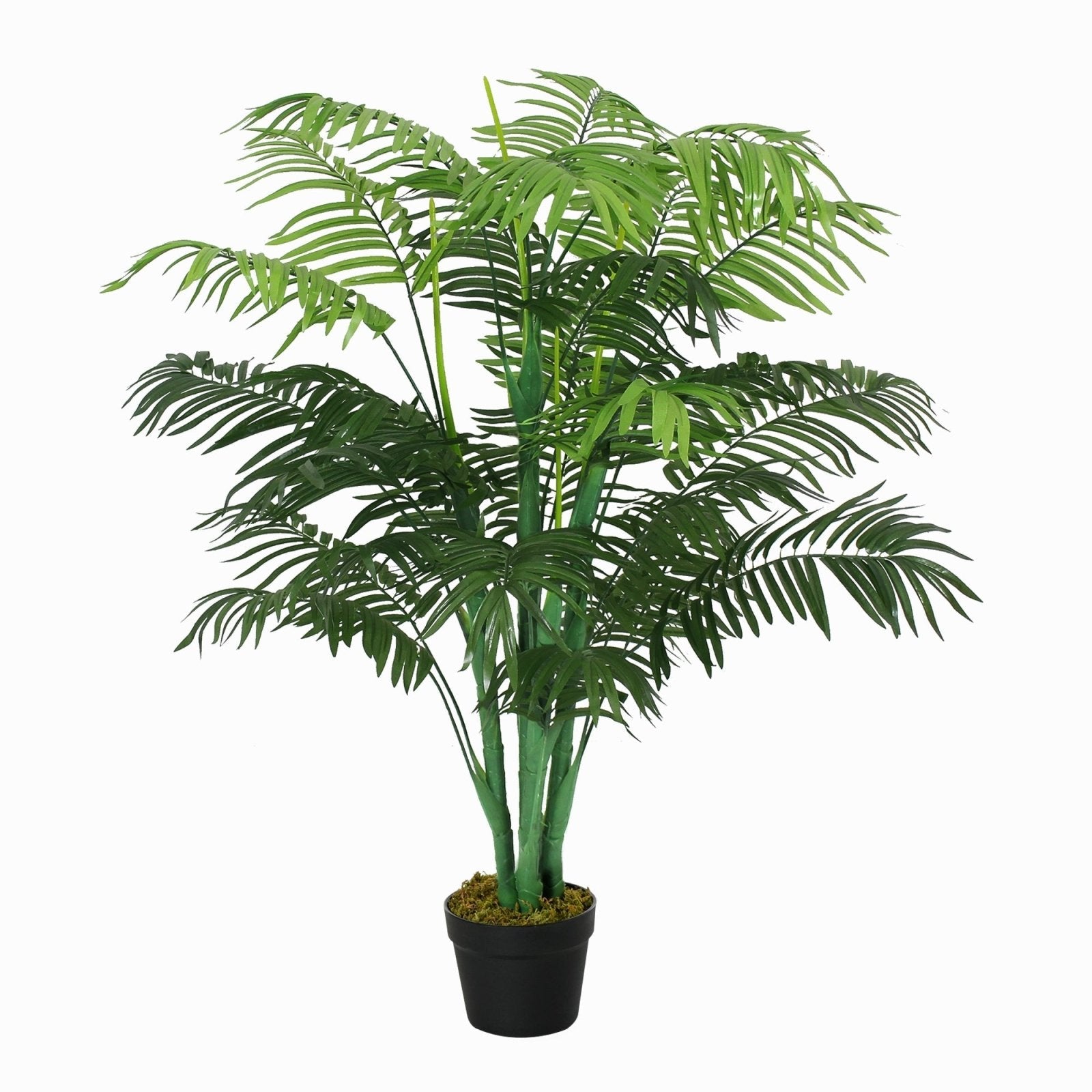 125cm/4FT Artificial Palm Plant Decorative Tree with 18 Leaves Nursery Pot Fake Plastic Indoor Outdoor Home Office Décor, Green - Bedzy UK modern and affordable home furniture England