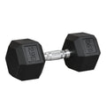 12.5KG Single Rubber Hex Dumbbell for Home Gym - Black