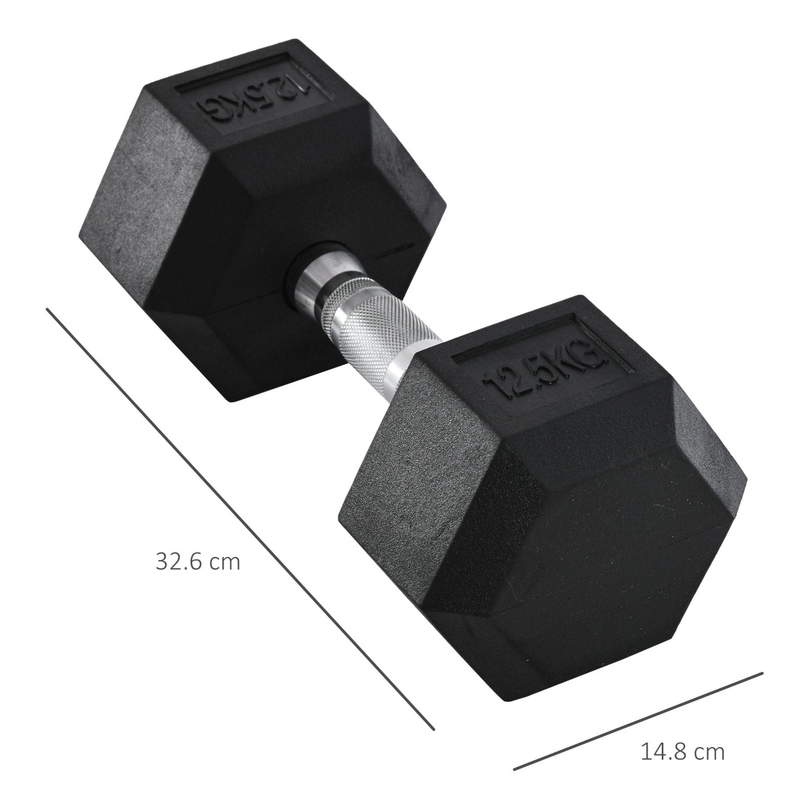 12.5KG Single Rubber Hex Dumbbell Portable Hand Weights Dumbbell Home Gym Workout Fitness Hand Dumbbell - Bedzy UK modern and affordable home furniture England