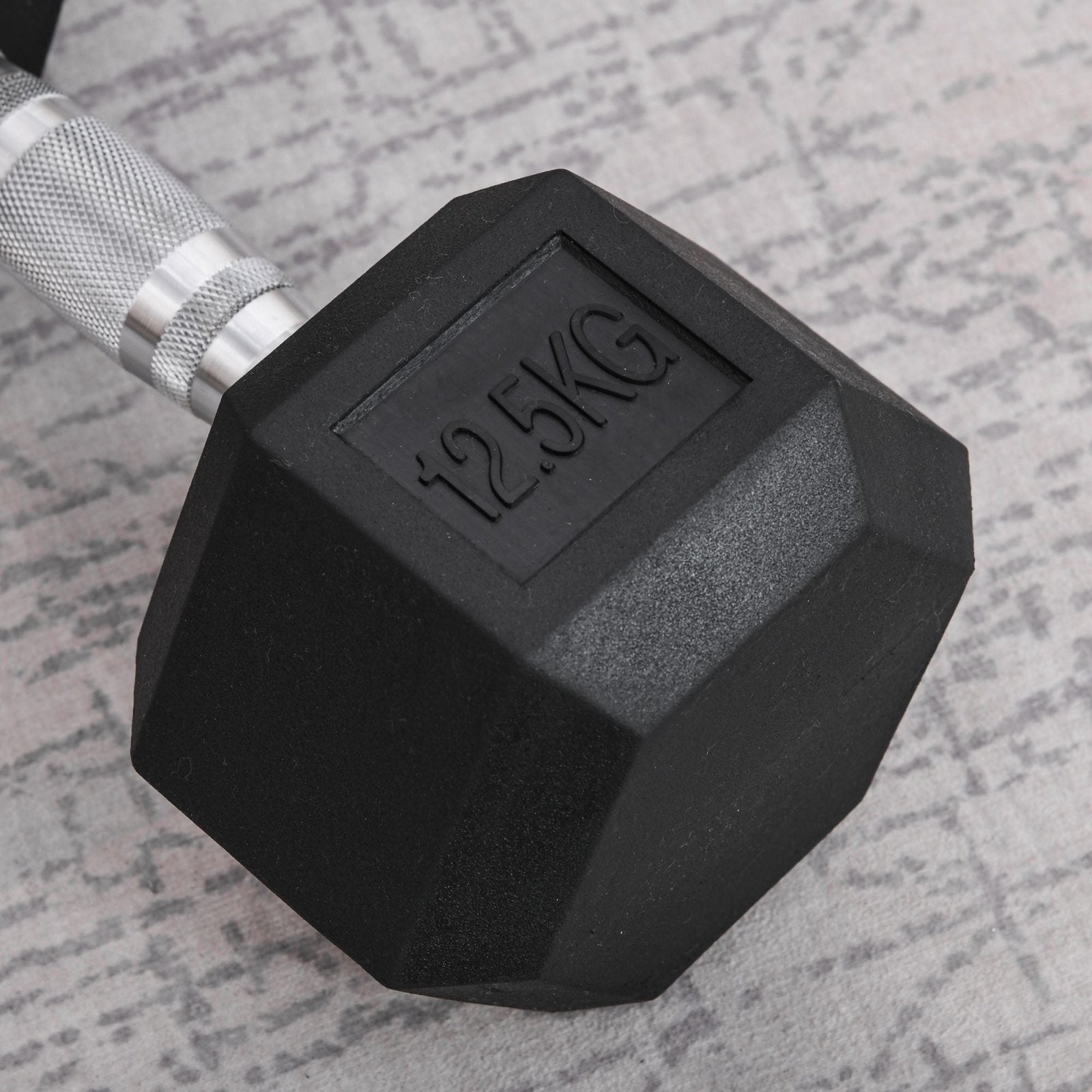 12.5KG Single Rubber Hex Dumbbell Portable Hand Weights Dumbbell Home Gym Workout Fitness Hand Dumbbell - Bedzy UK modern and affordable home furniture England