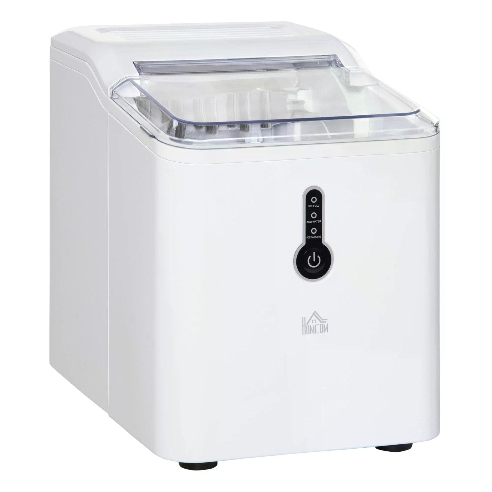 12kg Ice Maker Machine | Counter Top Cube | Home Drink Equipment | 1.5L Self Clean Function w/ Basket Freestanding Kitchen Office Dining - White - Bedzy UK modern and affordable home furniture England