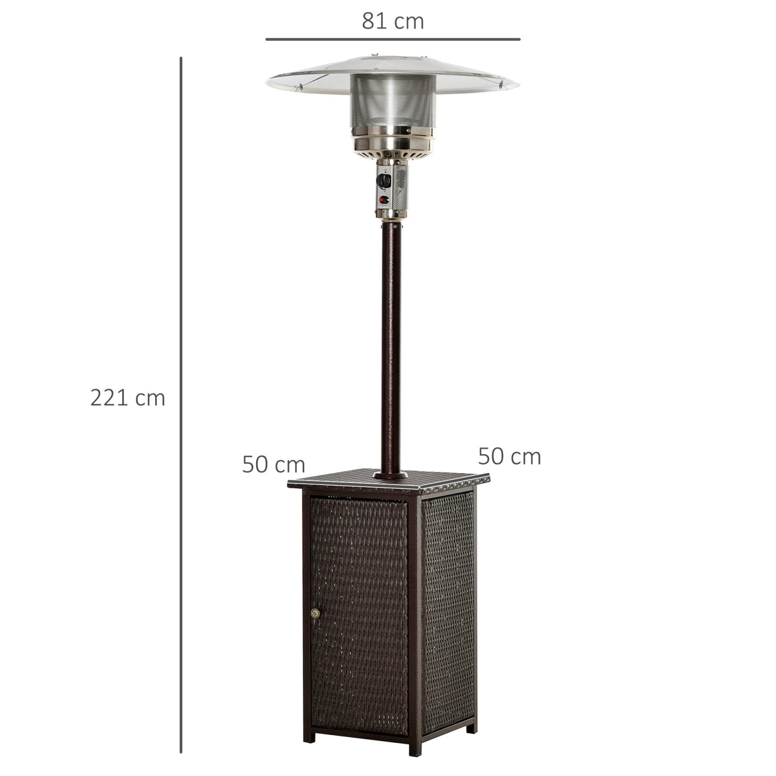 12KW Patio Gas Heater Freestanding Outdoor Garden Heating Rattan Furniture Wicker Table Top - Bedzy UK modern and affordable home furniture England