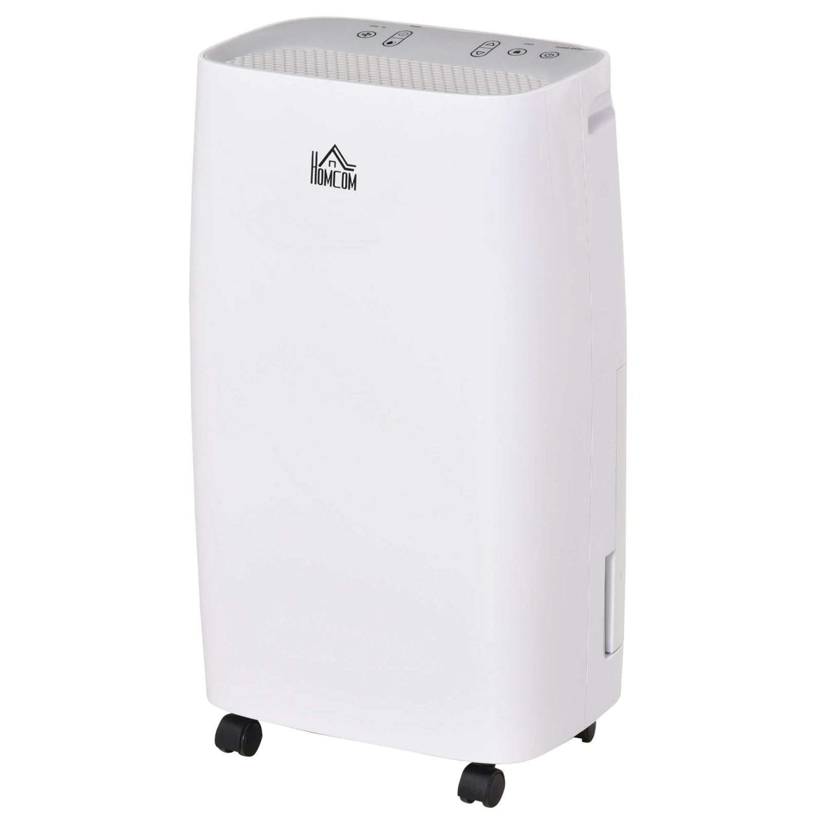 12L/Day Portable Dehumidifier for Home w/ 24H Timer, Humidity Display, 2 Speed Modes, 2500ml Electric Air Dehumidifier w/ Four Wheels, White - Bedzy UK modern and affordable home furniture England