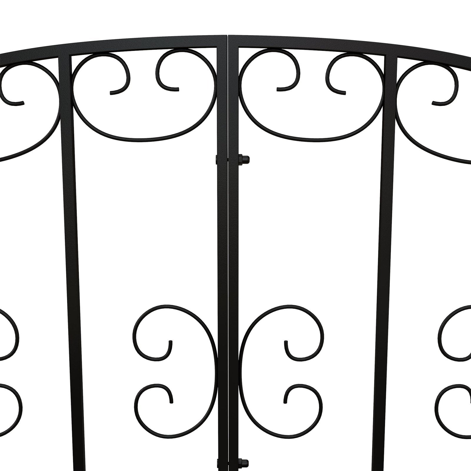 1.2M Metal Decorative Scrollwork Arch Garden Bridge, Black - Bedzy UK modern and affordable home furniture England