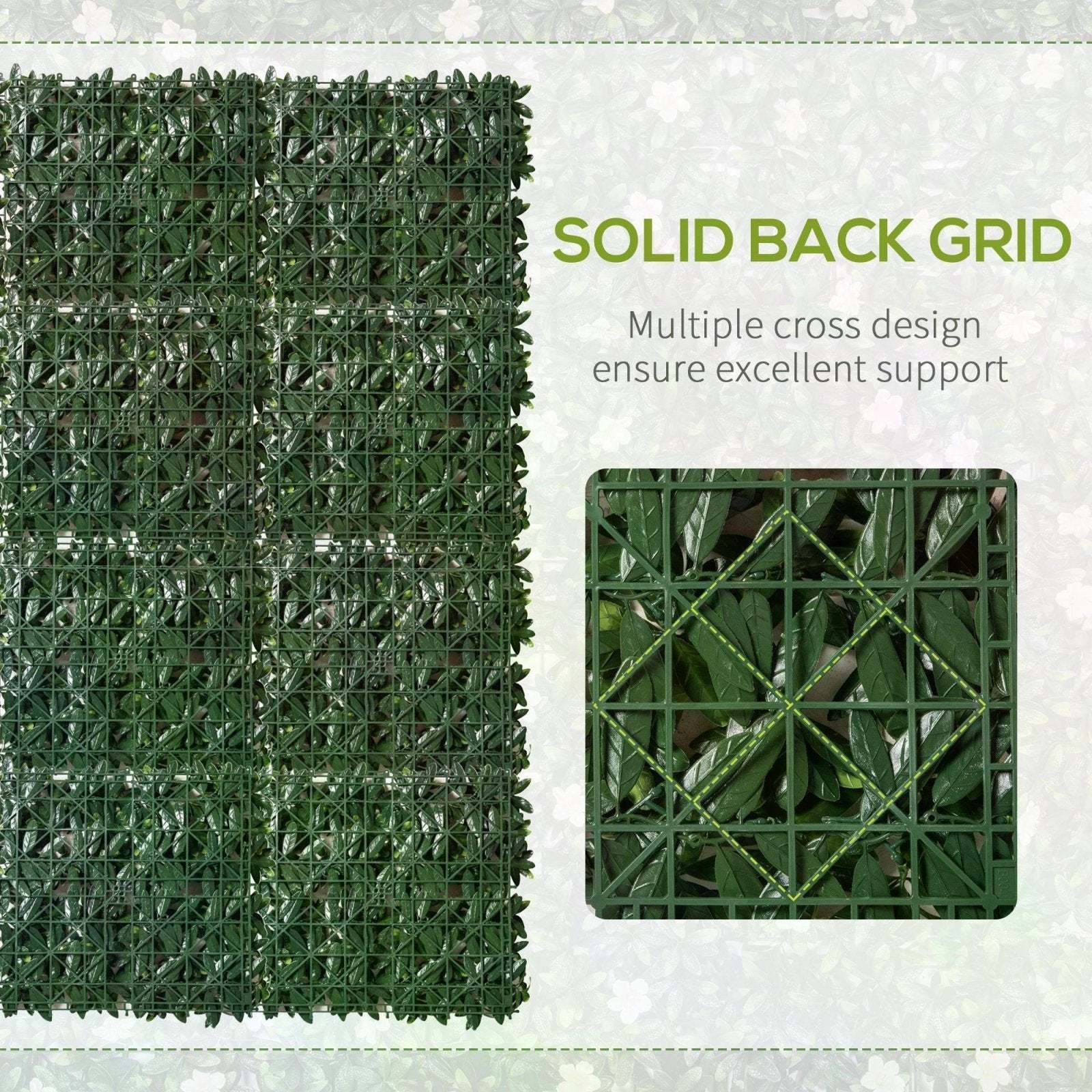12PCS Artificial Boxwood Wall Panels 20" x 20" Rhododendron Privacy Fence Screen Faux Hedge Greenery Backdrop for Garden Backyard Balcony - Bedzy UK modern and affordable home furniture England