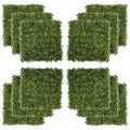 12PCS Artificial Boxwood Wall Panels 50x50cm Milan Grass Privacy Fence Screen - Green