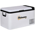 25L Portable 12V Car Compressor Fridge Freezer with LED Light - Grey