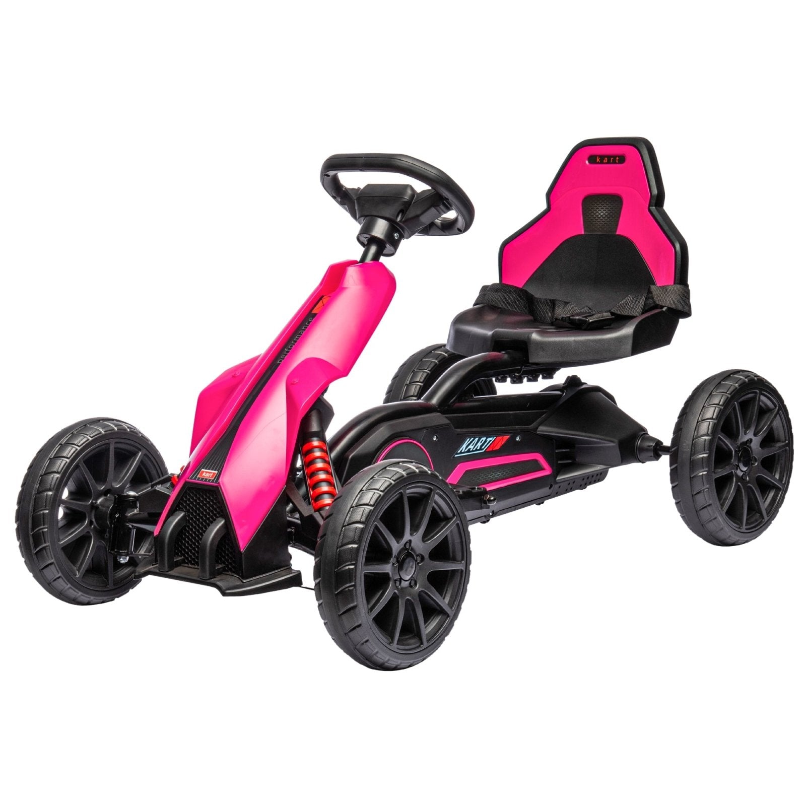 12V Electric Go Kart for Kids, Ride - On Racing Go Kart w/ Forward Reversing, Rechargeable Battery, 2 Speeds, for Kids Aged 3 - 8, Pink - Bedzy UK modern and affordable home furniture England