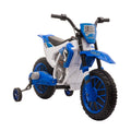 12V Kids Electric Ride-On Motorbike with Training Wheels for Ages 3-5 - Blue