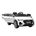 Audi E-tron 12V Kids Electric Ride-On Car with Remote, Lights, Music & Horn - White