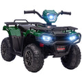 12V Kids Electric Ride-On Quad Bike with Forward Reverse, Music & LED Headlights - Green