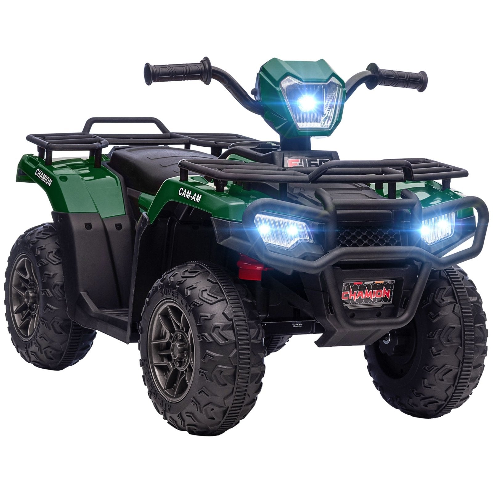 12V Kids Quad Bike with Forward Reverse Functions, Electric Ride On ATV with Music, LED Headlights, for Ages 3 - 5 Years - Green - Bedzy UK modern and affordable home furniture England