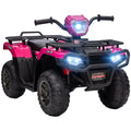 12V Kids Ride-On Quad Bike with Forward Reverse, Music & LED Headlights for Ages 3-5 - Pink