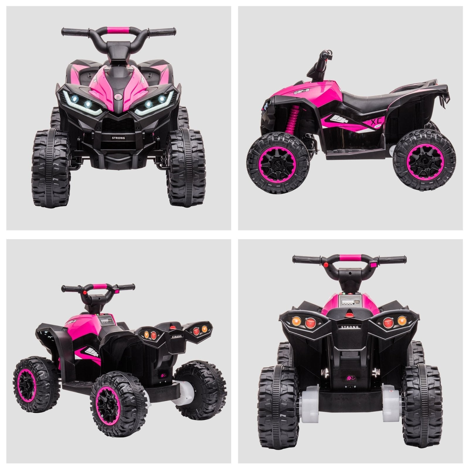 12V Quad Bike with Forward Reverse Functions, Ride on Car ATV Toy with High/Low Speed, Slow Start, Suspension System, Horn, Music, Pink - Bedzy UK modern and affordable home furniture England