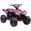 12V Ride-On Quad Bike ATV with Forward/Reverse, High-Low Speed, Suspension, Horn & Music - Pink