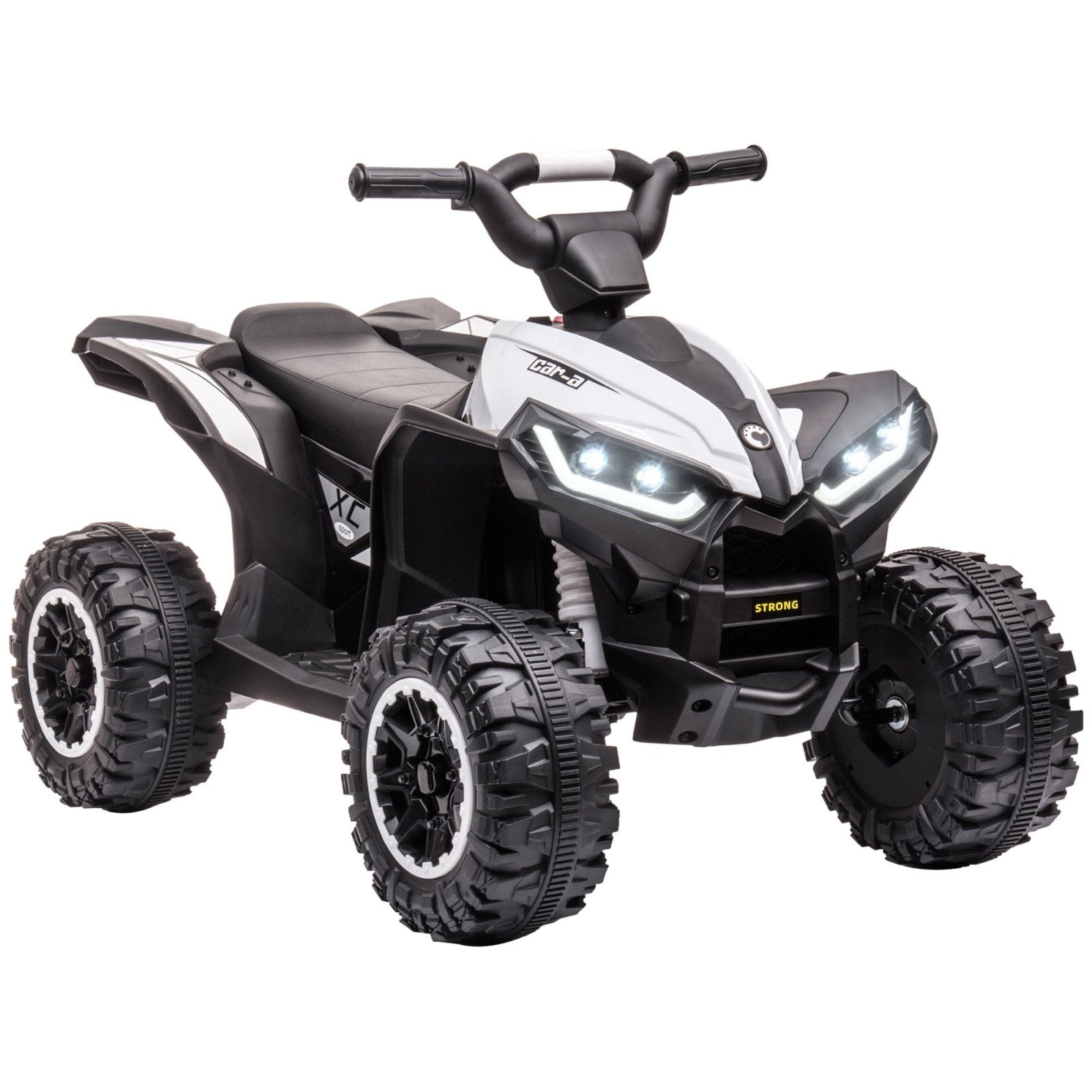 12V Quad Bike with Forward Reverse Functions, Ride on Car ATV Toy with High/Low Speed, Slow Start, Suspension System, Horn, Music, White - Bedzy UK modern and affordable home furniture England