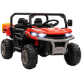 12V Two-Seater Kids Electric Ride-On Car with Remote Control and Bucket - Red