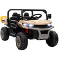 12V Two-Seater Kids Electric Ride-On Car with Remote Control and Electric Bucket - Yellow