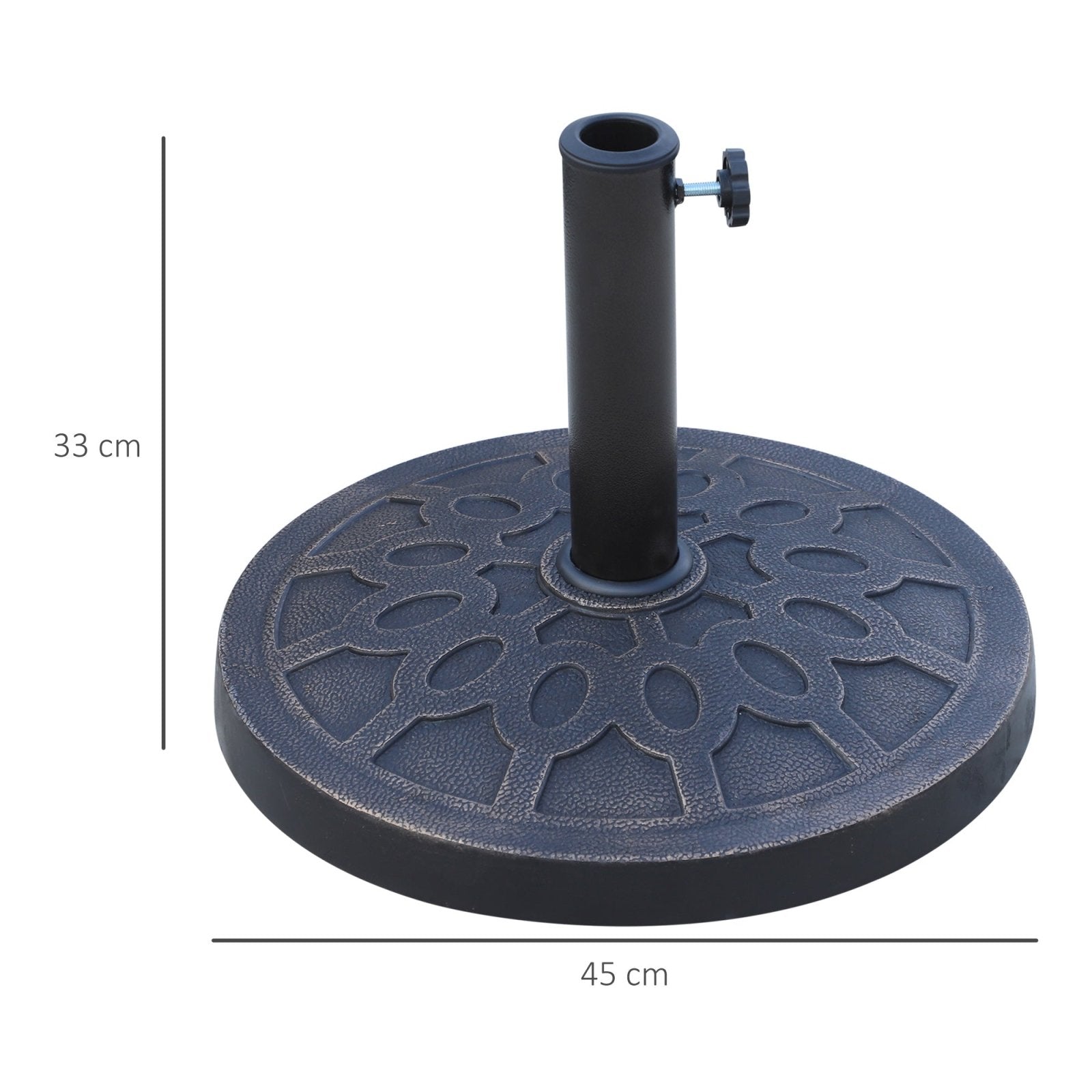 13kg Resin Umbrella Stand Holder, Garden Parasol Base for 38mm or 48mm Outdoor Umbrella Poles, Bronze Tone - Bedzy UK modern and affordable home furniture England