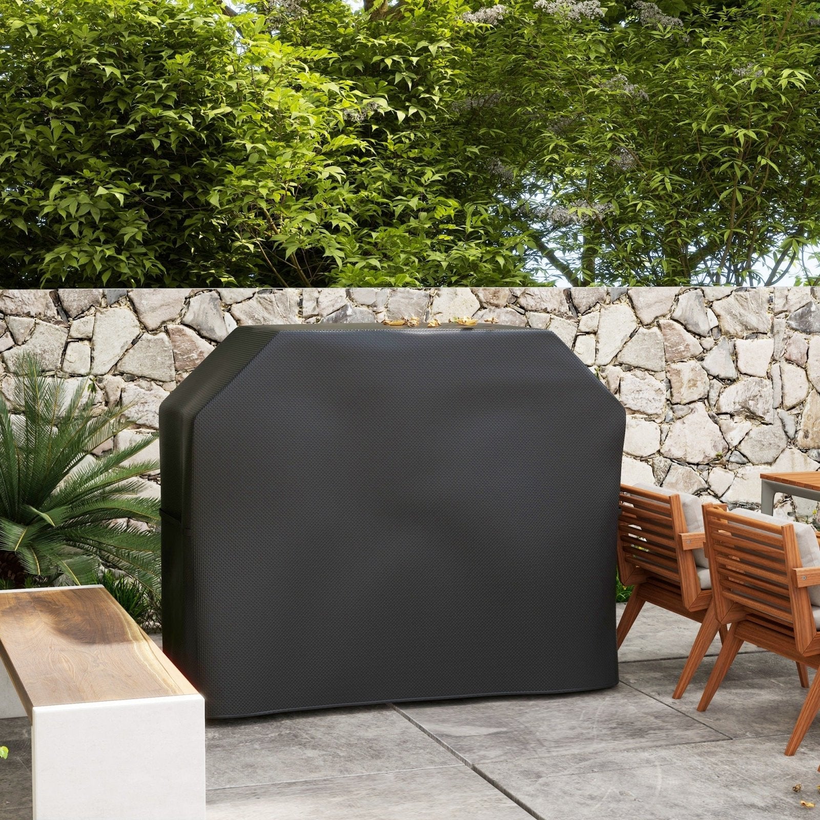 147 x 61cm Plastic Coated Protective Grill Cover - Black - Bedzy UK modern and affordable home furniture England