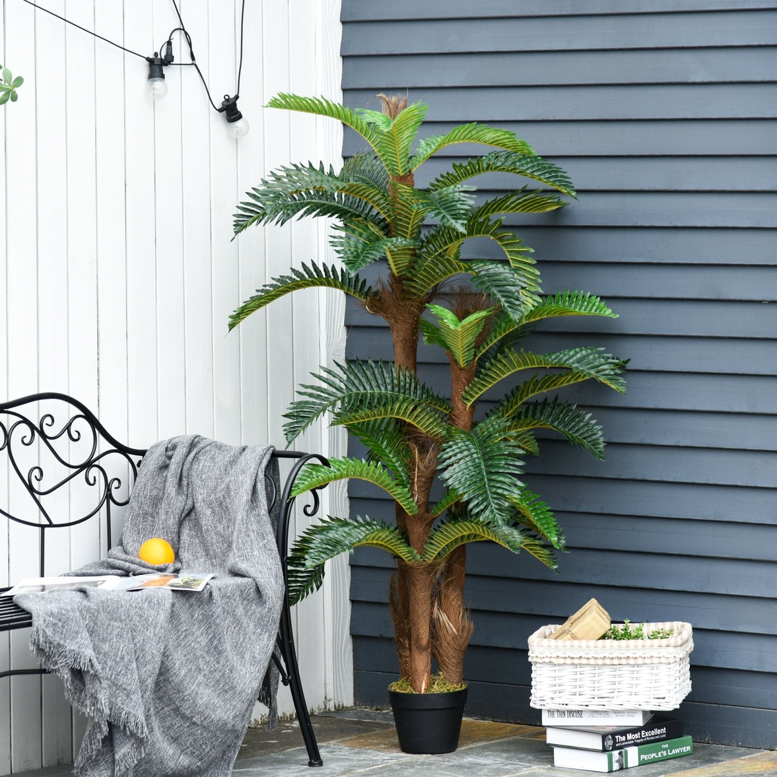 150cm/5FT Artificial Fern Tree Decorative Plant 36 Leaves with Nursery Pot, Fake Plant for Indoor Outdoor Décor - Bedzy UK modern and affordable home furniture England