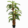150cm Artificial Fern Tree with 36 Bendable Leaves and Cement Nursery Pot - Green