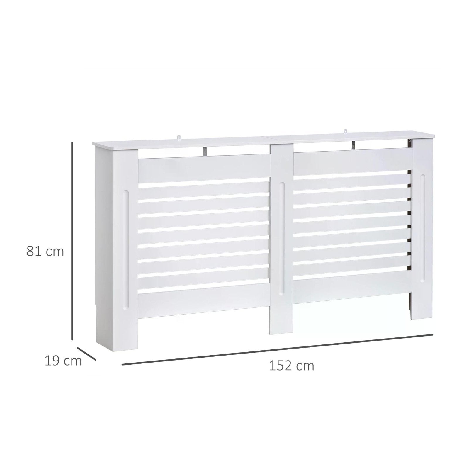 152Lx19Wx81H cm MDF Radiator Cover - White - Bedzy UK modern and affordable home furniture England