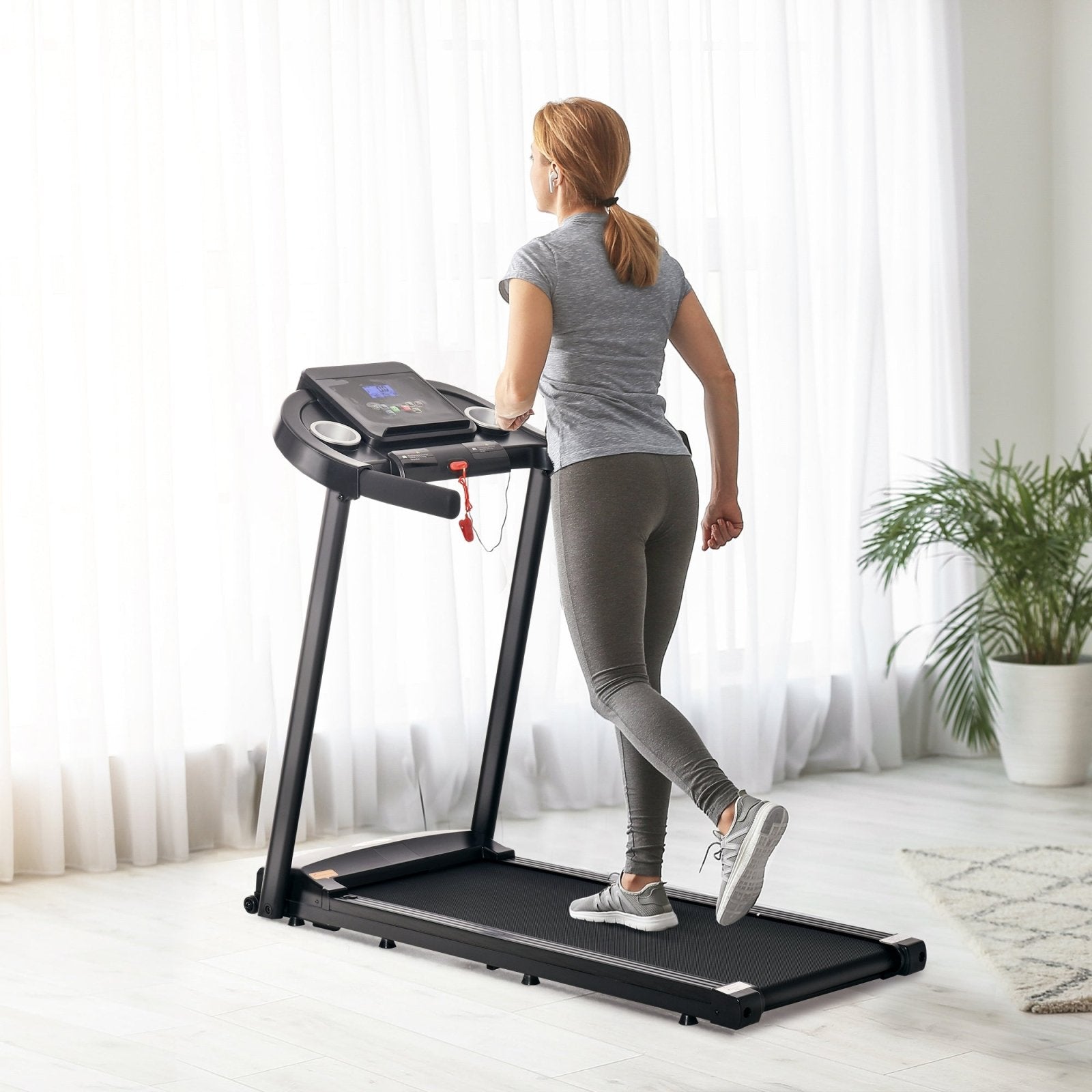 1.5HP Treadmill, 12km/h Electric 1.5HP Motorised Running Machine, w/ 12 Programs, LED Display, for Home Gym Indoor Fitness - Bedzy UK modern and affordable home furniture England