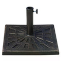 15kg Square Parasol Base with Metal Cannulation for 38mm & 48mm Poles - Bronze