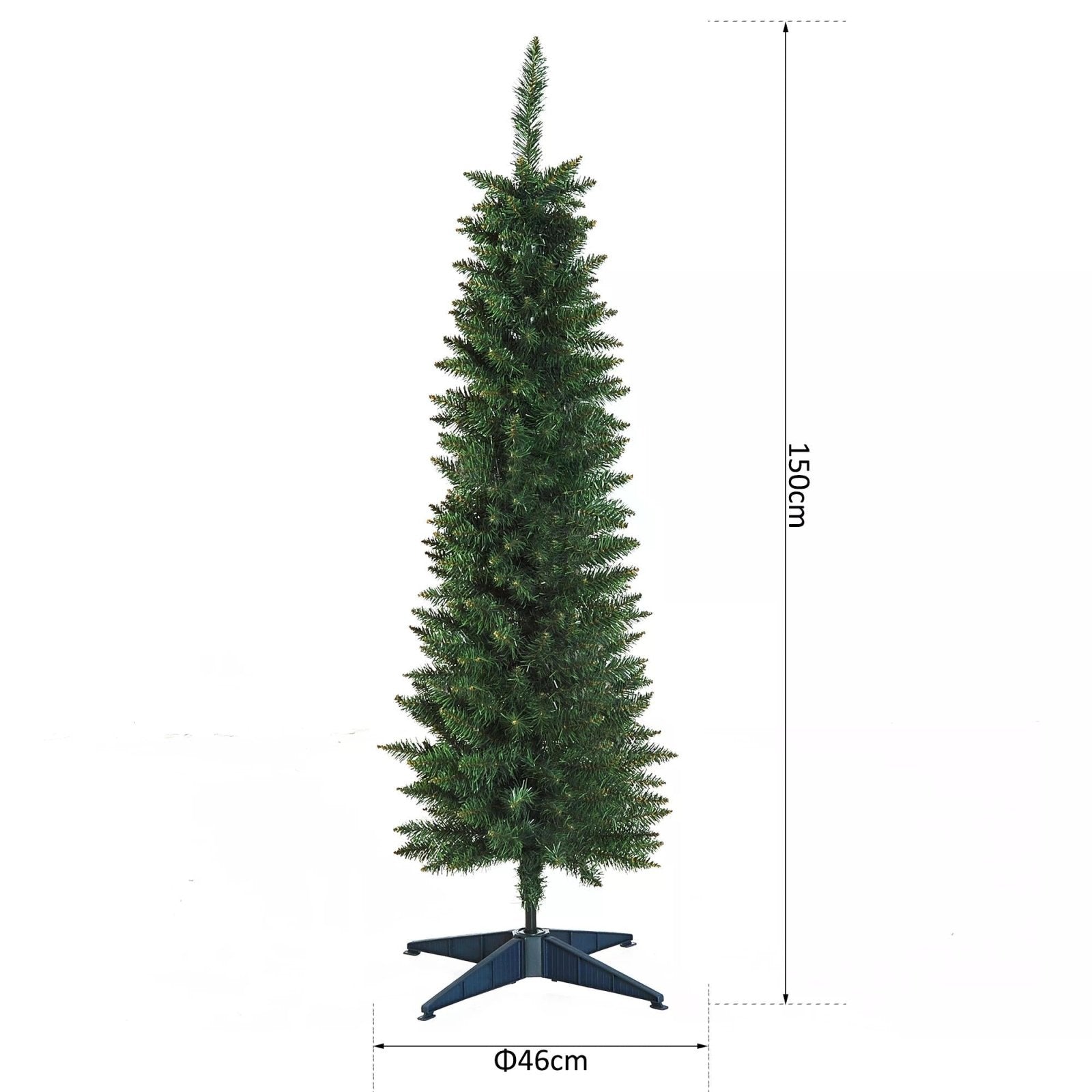 1.5m Artificial Christmas Pine Tree W/Plastic Stand - Green - Bedzy UK modern and affordable home furniture England