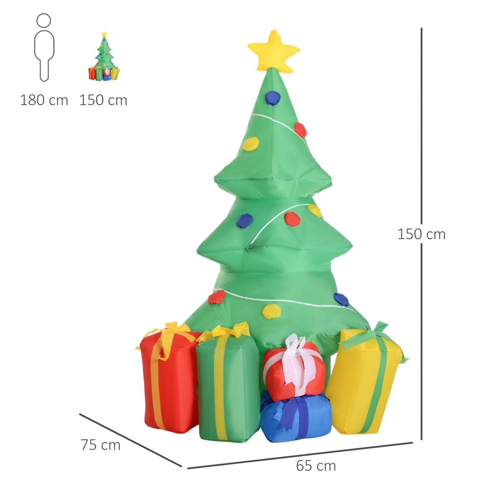 1.5m Inflatable Christmas Tree W/LED lights - Bedzy UK modern and affordable home furniture England