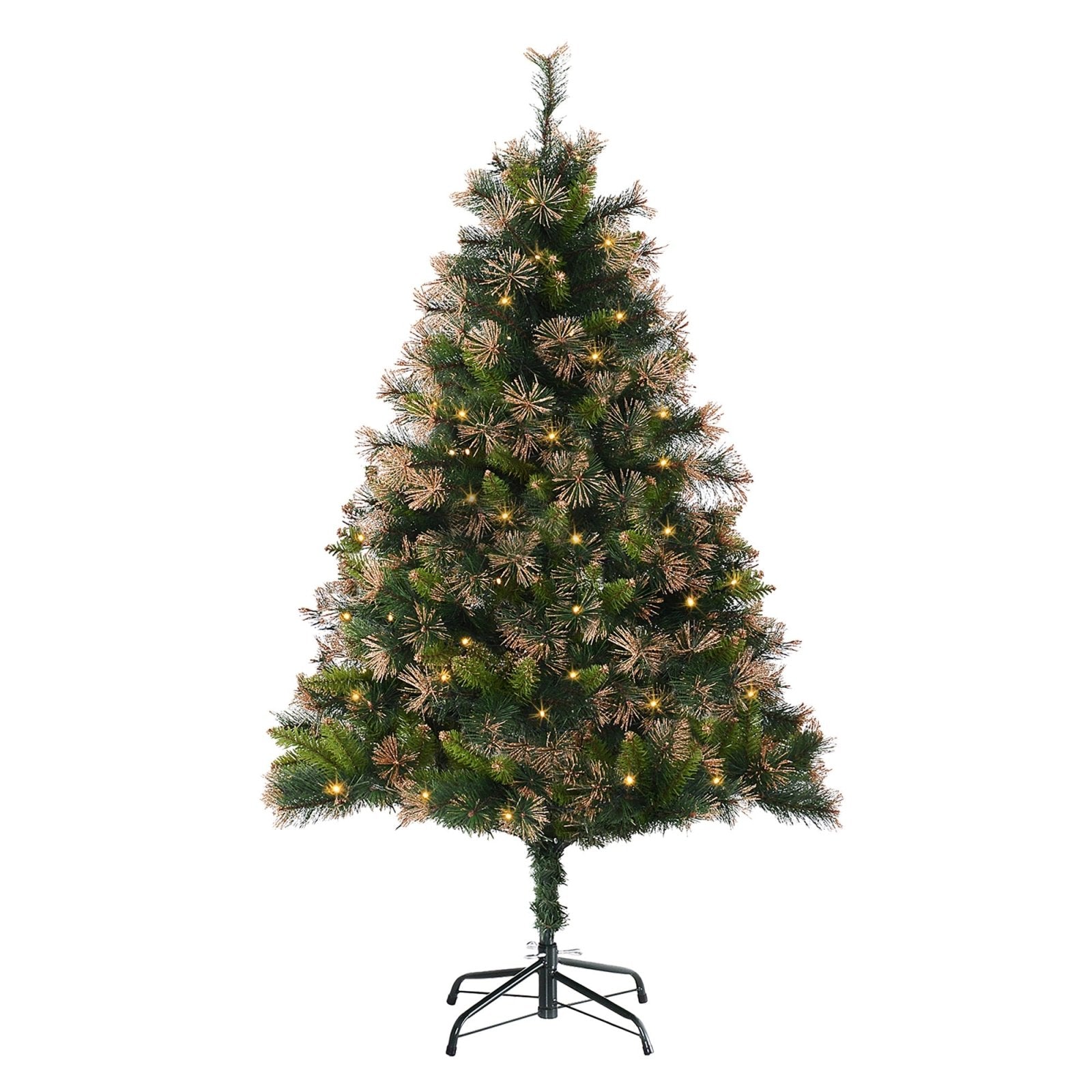 1.5m Prelit Christmas Tree Artificial Tree, Metal Stand - Green - Bedzy UK modern and affordable home furniture England