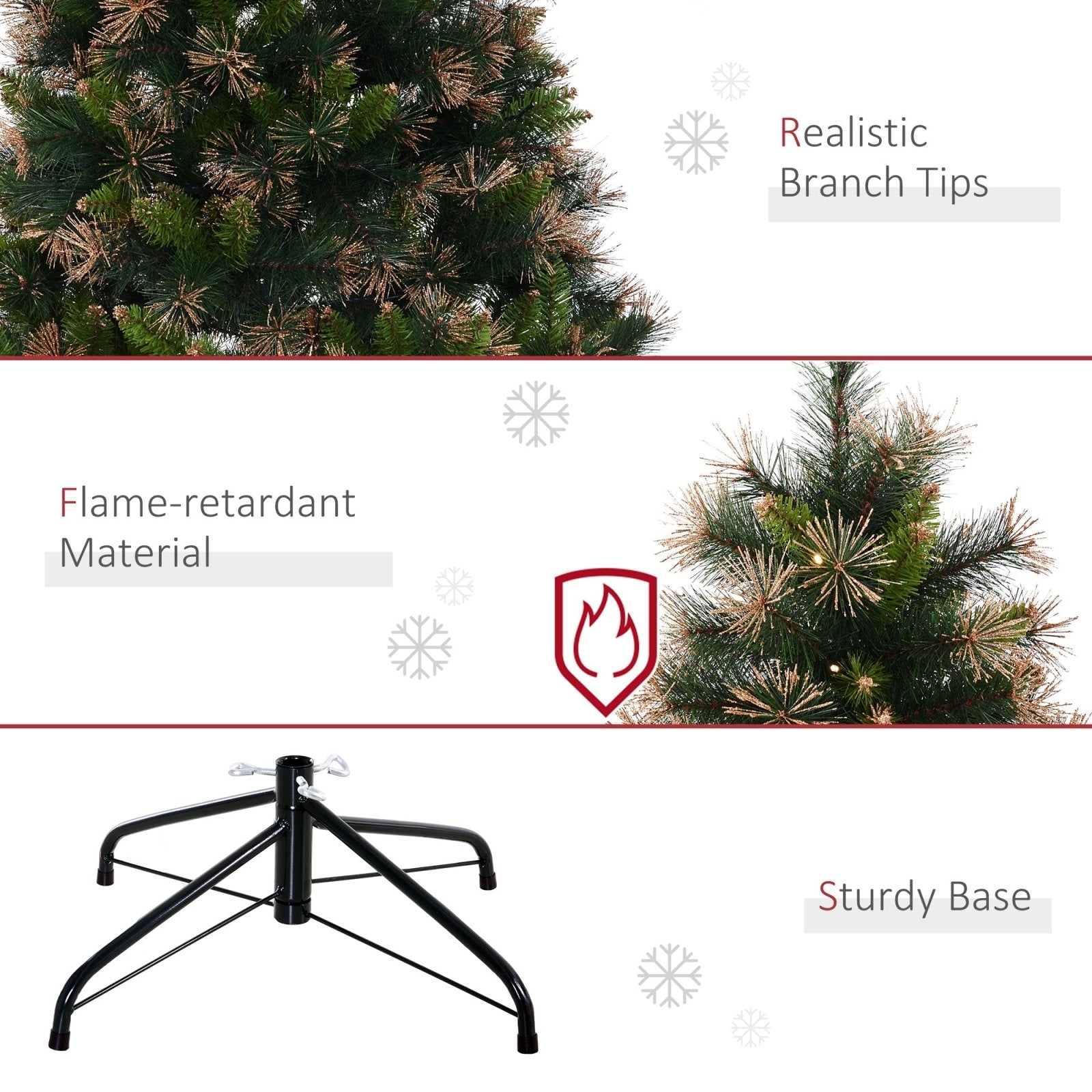 1.5m Prelit Christmas Tree Artificial Tree, Metal Stand - Green - Bedzy UK modern and affordable home furniture England