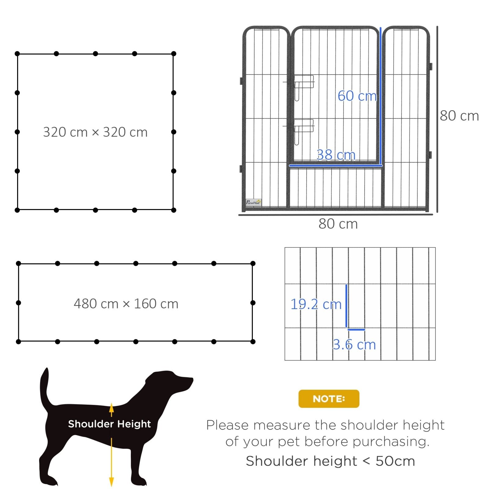 16 Panels Heavy Duty Puppy Playpen, for Small and Medium Dogs, Indoor and Outdoor Use - Grey - Bedzy UK modern and affordable home furniture England