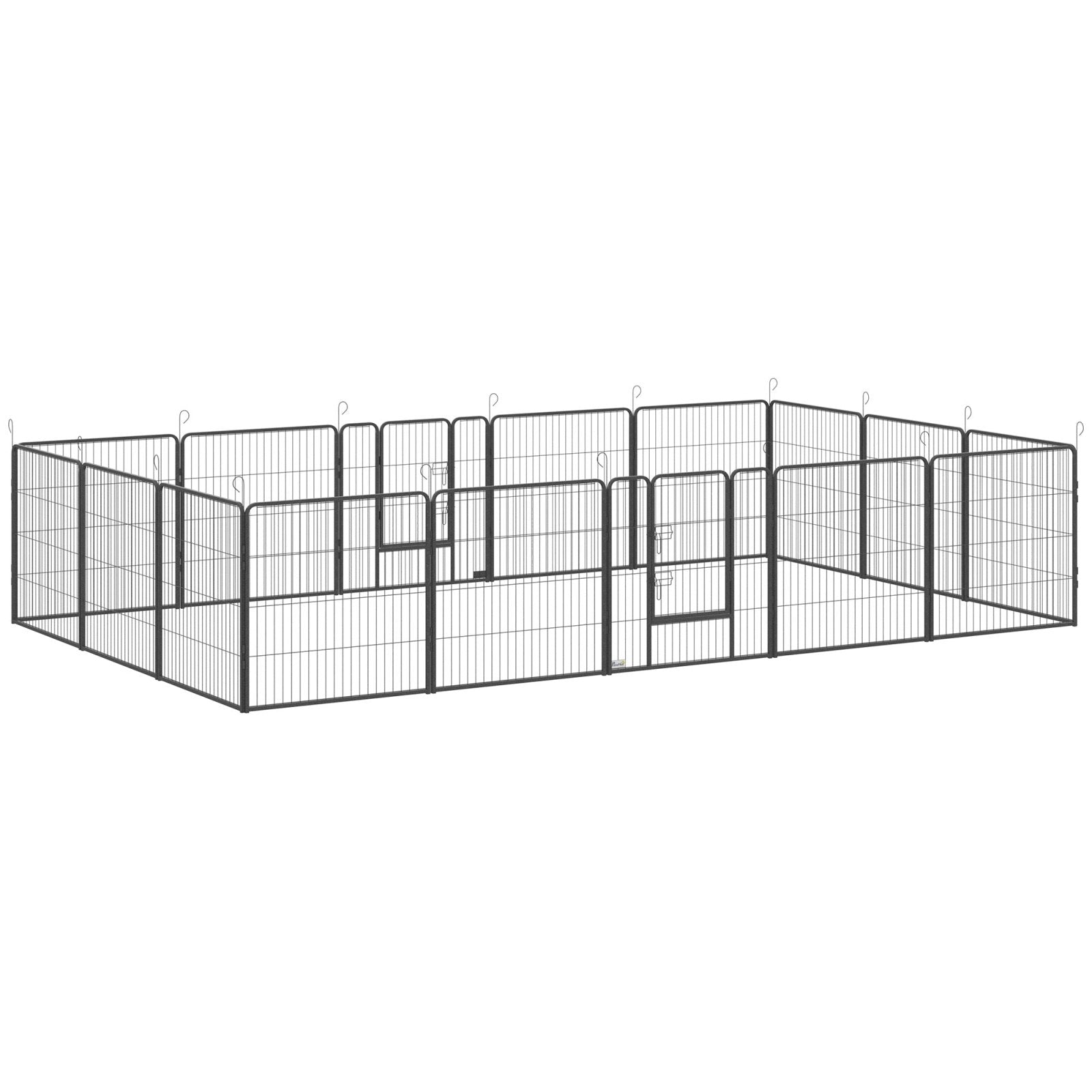 16 Panels Heavy Duty Puppy Playpen, for Small and Medium Dogs, Indoor and Outdoor Use - Grey - Bedzy UK modern and affordable home furniture England