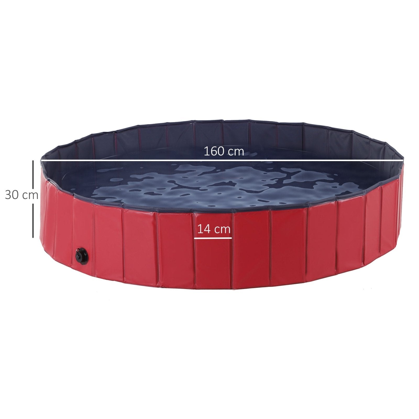 160 x 30H cm Pet Swimming Pool - Red/Dark Blue PVC - Bedzy UK modern and affordable home furniture England