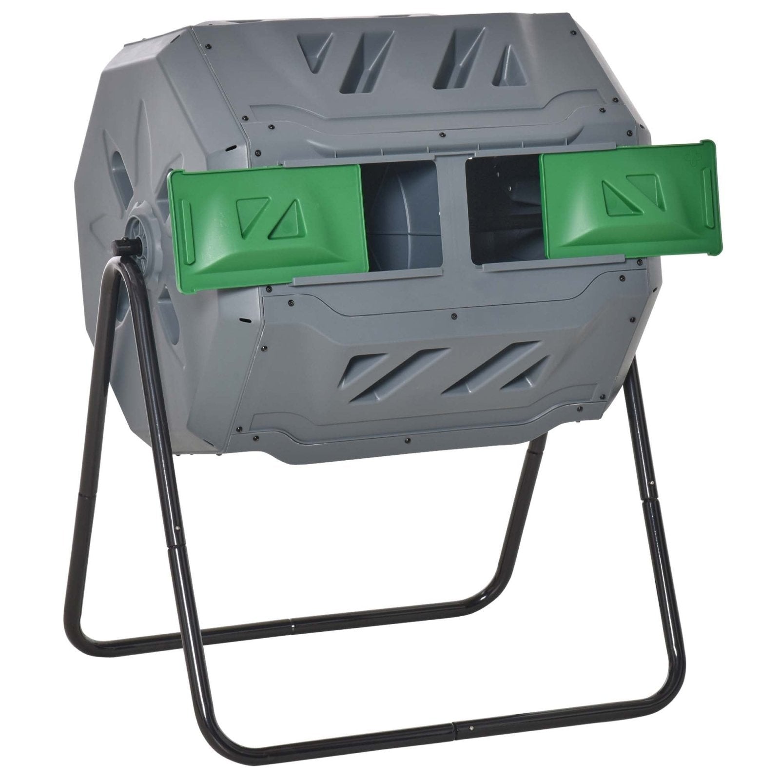 Saxon Composter 160l-tumbling-compost-bin-outdoor-dual-chamber-3600-rotating-composter ...