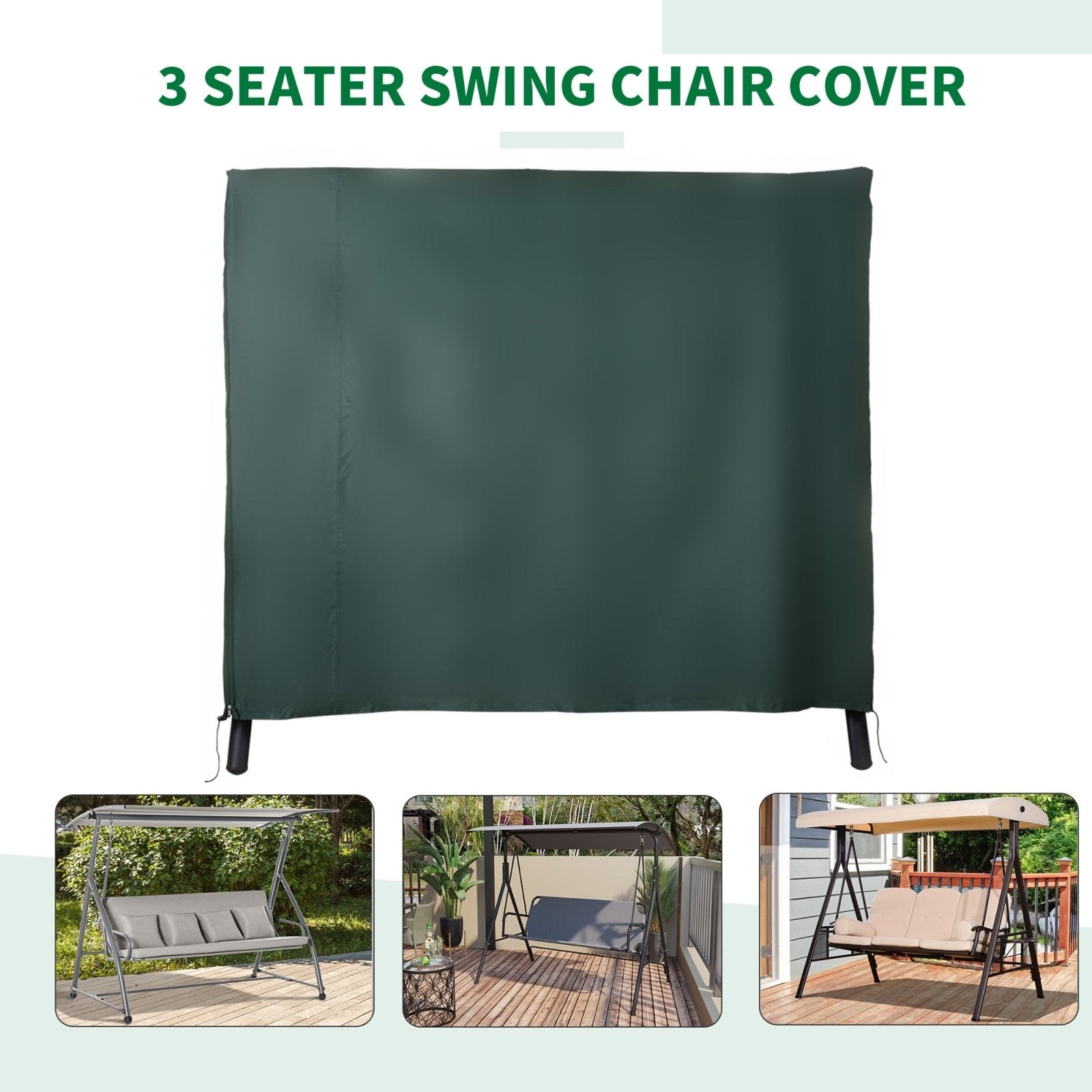 164cm Height Oxford Polyester Waterproof Swing Chair Cover Green - Bedzy UK modern and affordable home furniture England