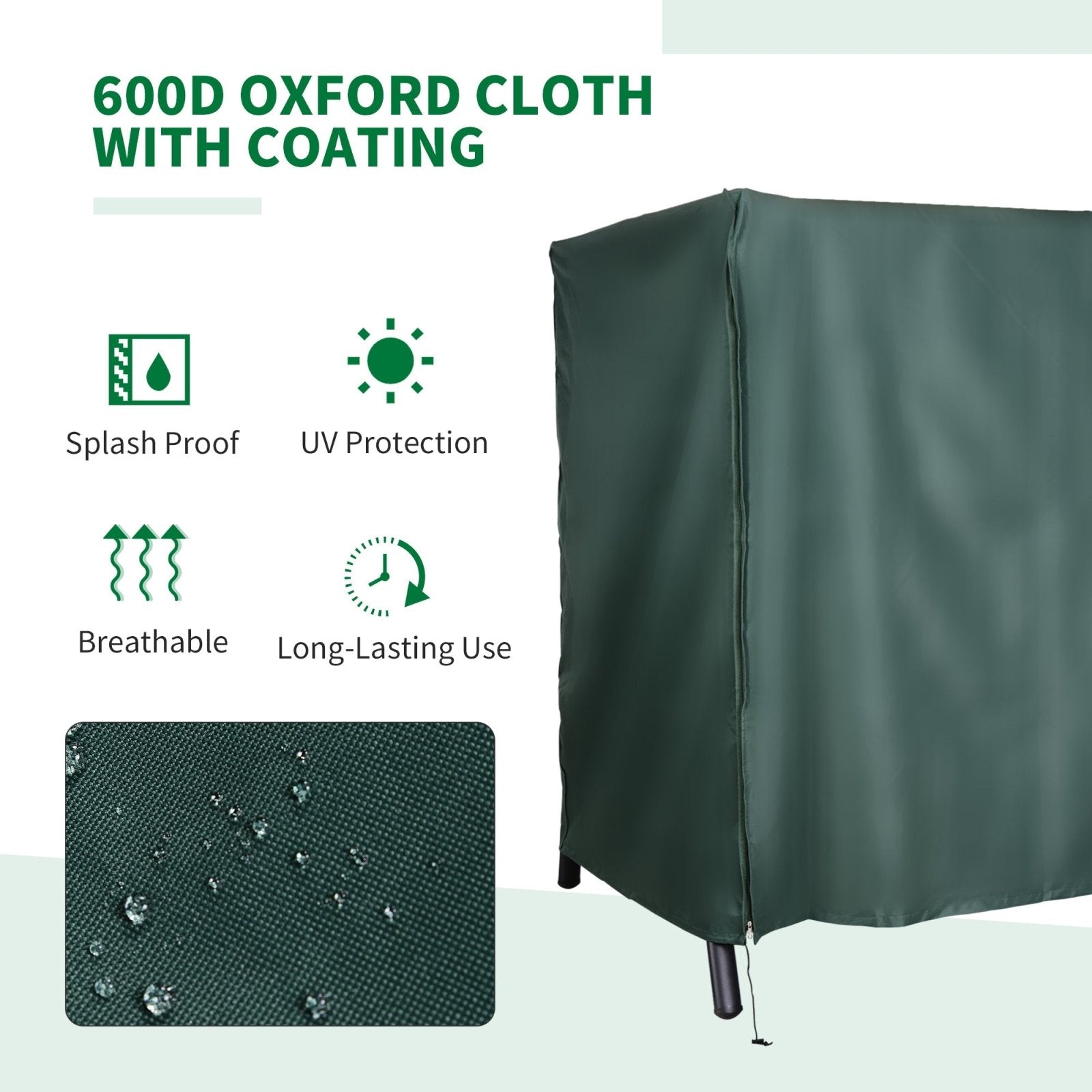 164cm Height Oxford Polyester Waterproof Swing Chair Cover Green - Bedzy UK modern and affordable home furniture England