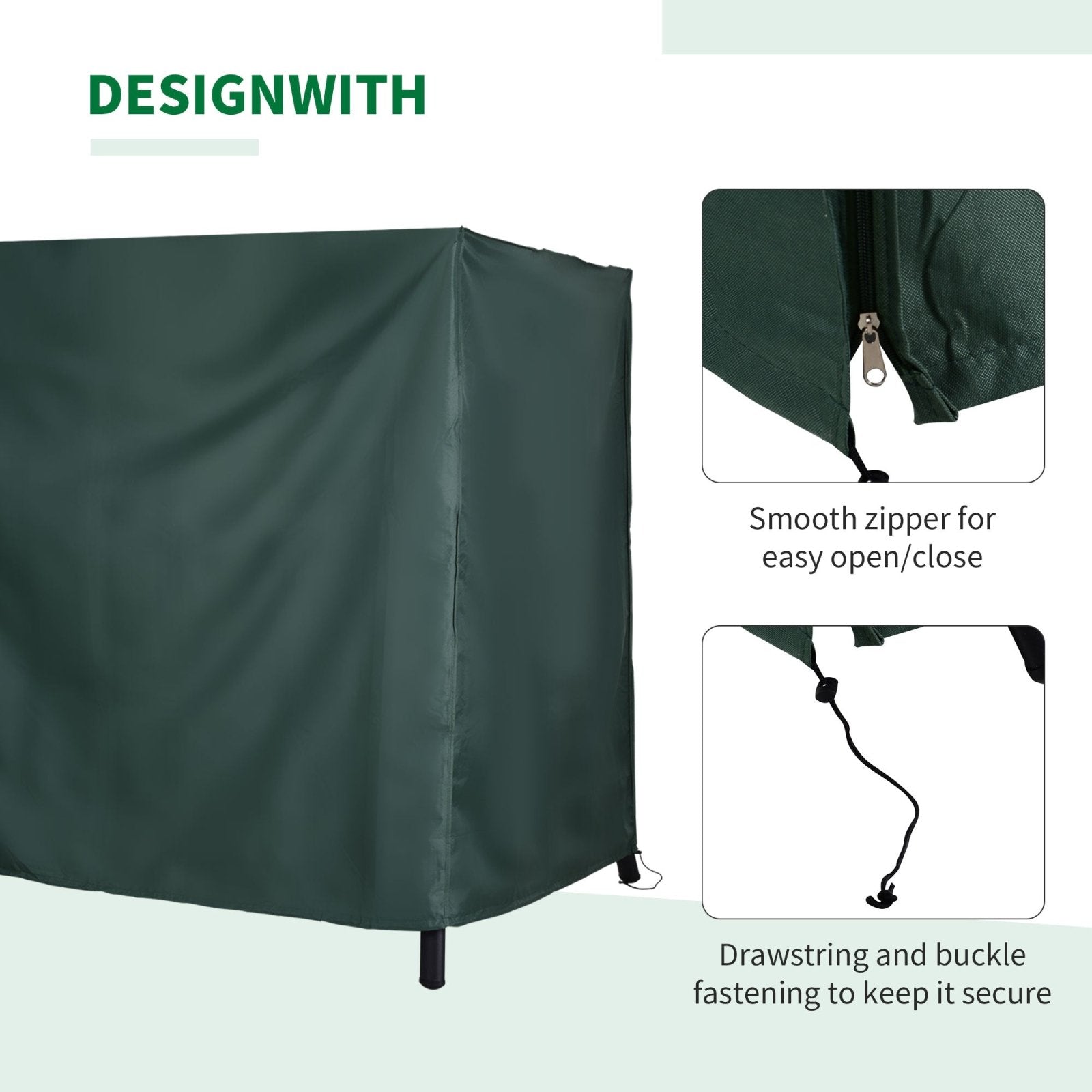 164cm Height Oxford Polyester Waterproof Swing Chair Cover Green - Bedzy UK modern and affordable home furniture England