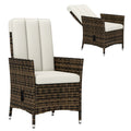 105°-150° Reclining Rattan Chair - Cream