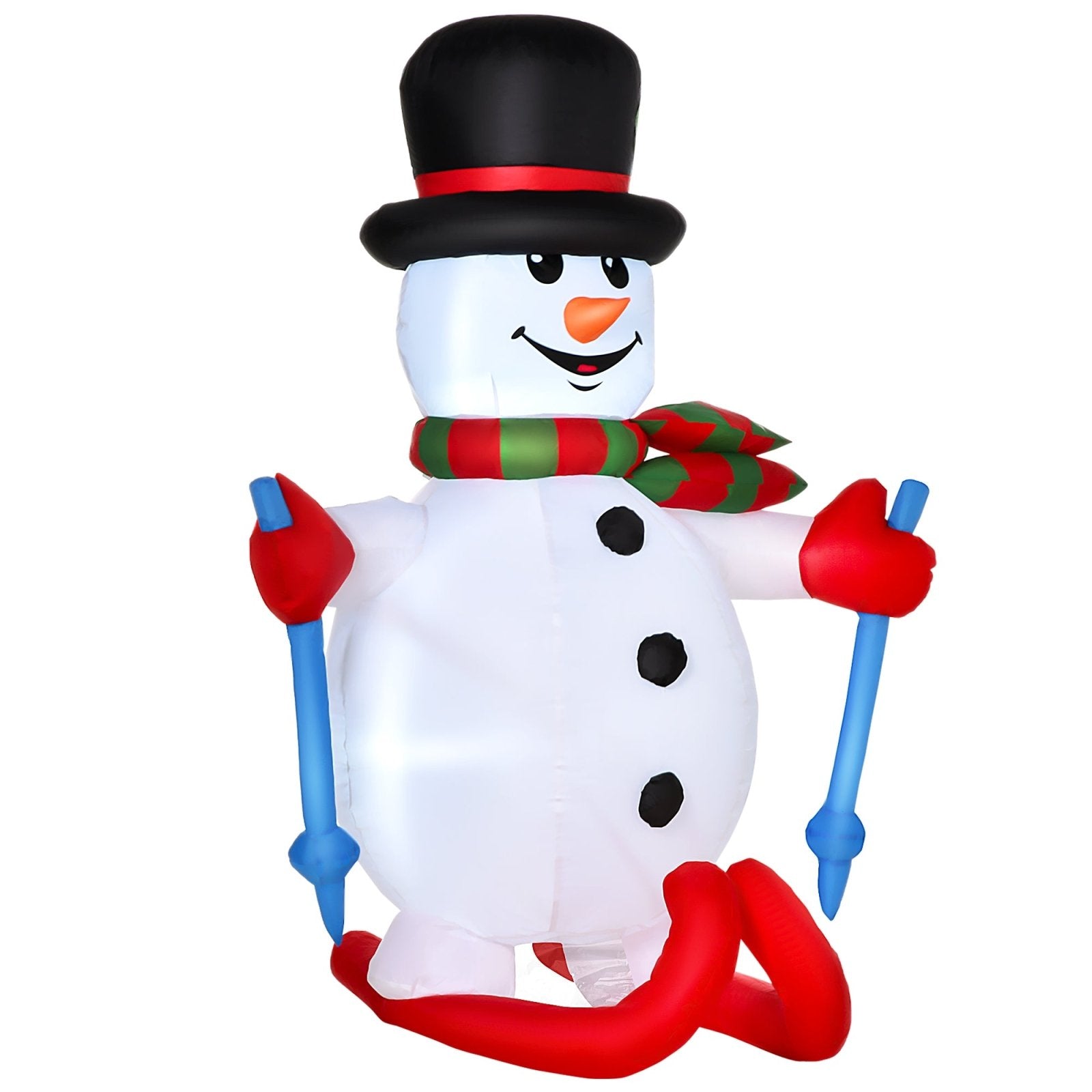 170cm Christmas Inflatable Skiing Snowman Holiday Yard Lawn Decoration with LED Lights, Indoor Outdoor Blow Up Décor - Bedzy UK modern and affordable home furniture England