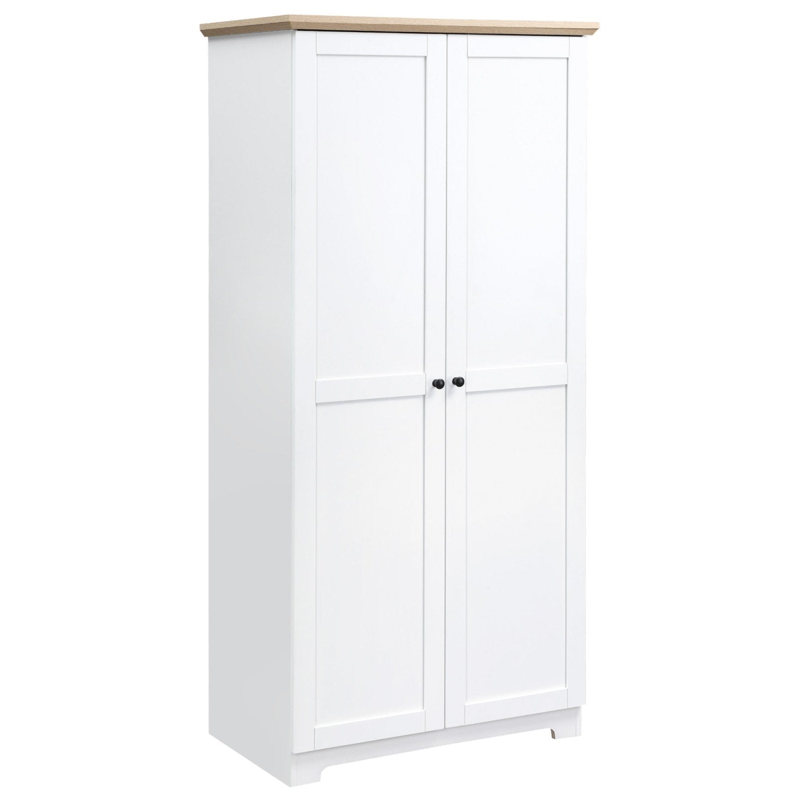 172cm Wooden Storage Cabinet Cupboard With 2 Doors 4 Shelves White Pantry Closet - Bedzy UK modern and affordable home furniture England