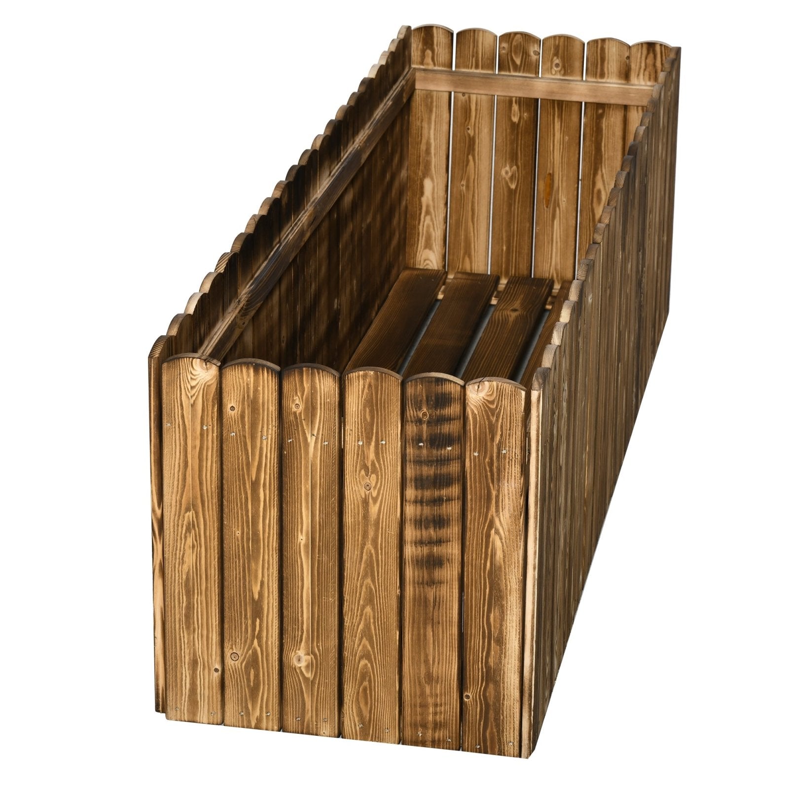 172L Garden Flower Raised Bed Pot Wooden Outdoor Large Rectangle Planter Vegetable Box Outdoor Herb Holder Display (120L x 40W x 40H (cm)) - Bedzy UK modern and affordable home furniture England