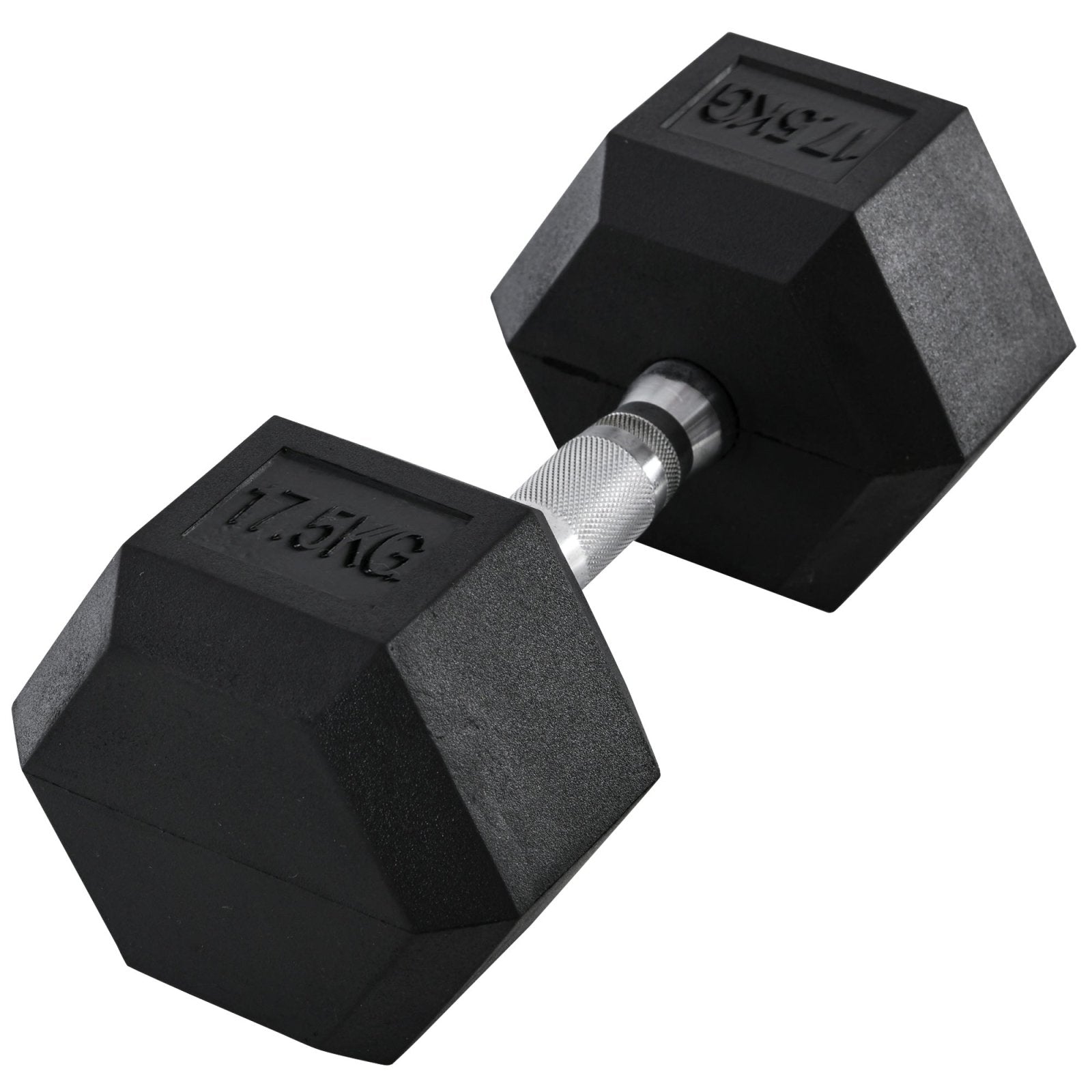 17.5KG Single Rubber Hex Dumbbell Portable Hand Weights Dumbbell Home Gym Workout Fitness Hand Dumbbell - Bedzy UK modern and affordable home furniture England