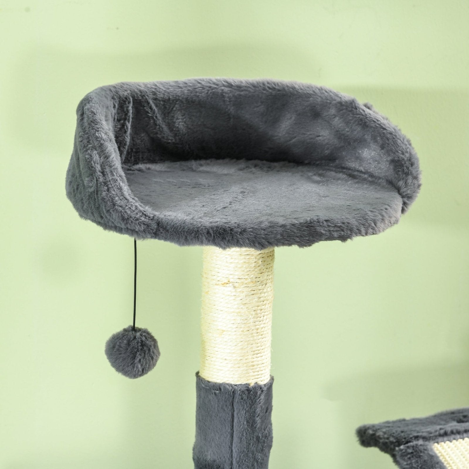 177cm Cat Tree for Indoor Cats, Multi - level Kitten Climbing Tower with Scratching Posts, Condos, Hammock, Perches, Toy Ball, Dark Grey - Bedzy UK modern and affordable home furniture England